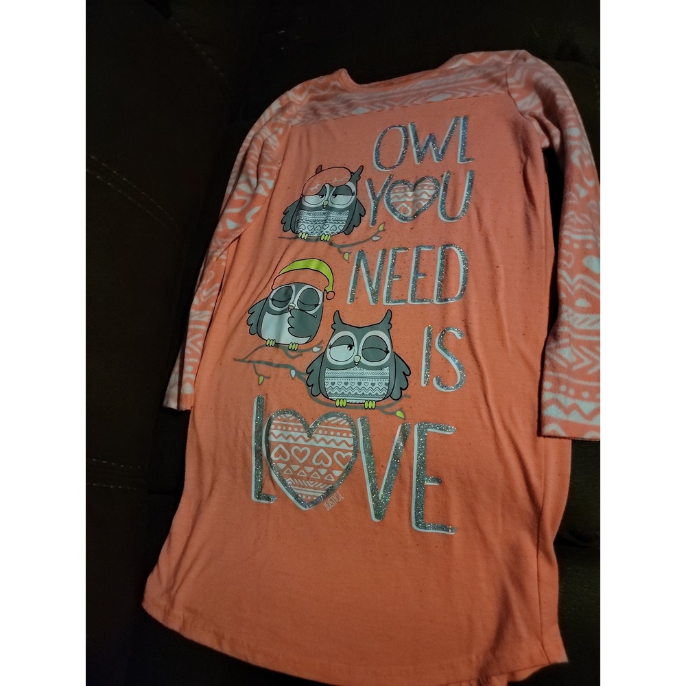 Justice owl you need is love nightgown‎ pajamas size 8